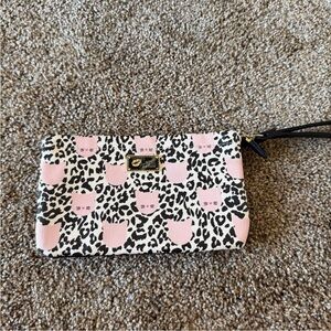 Betsey Johnson Pink Cat Print Wristlet
